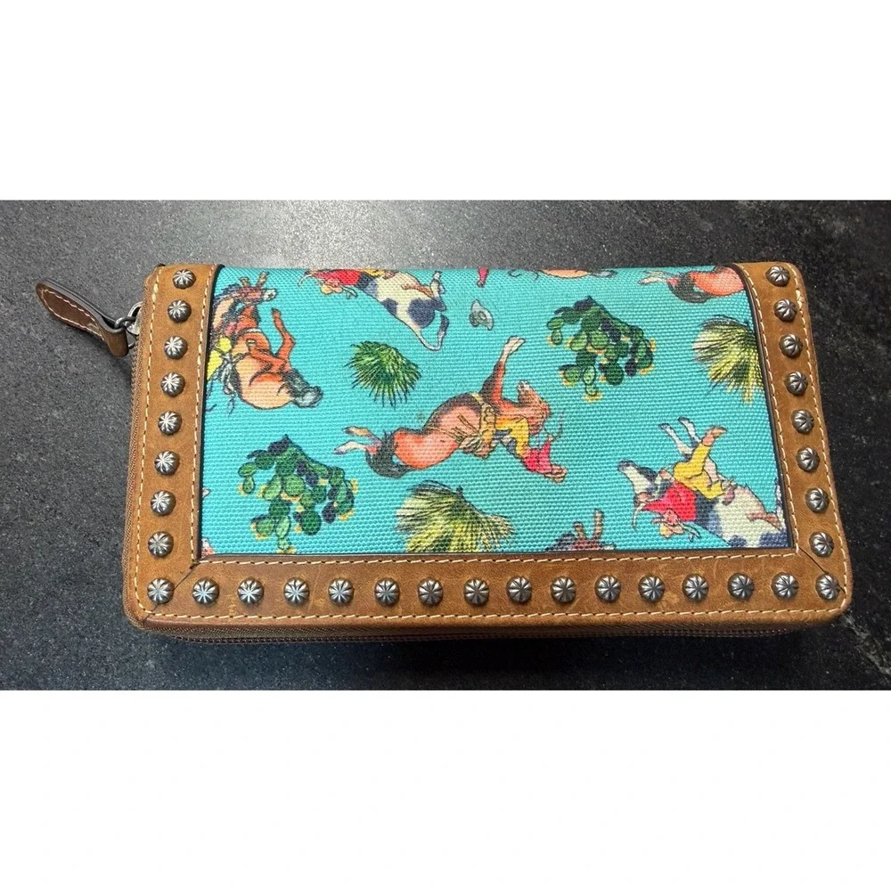 Ariat Cruiser Matcher Turquoise Bronc Clutch Wallet Studded Western A770004733